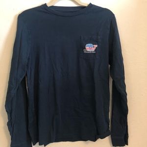 Vineyard Vines Navy Blue Long Sleeve Pocket